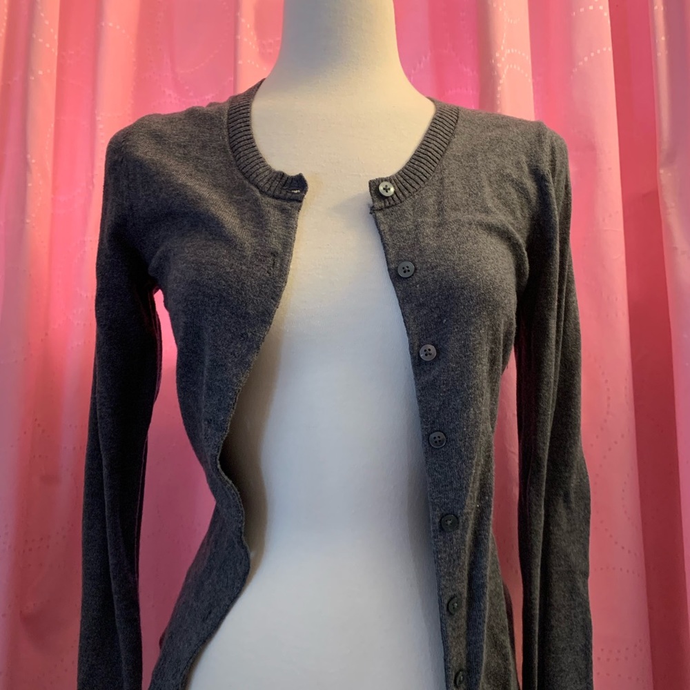 Gray Cotton Cardigan